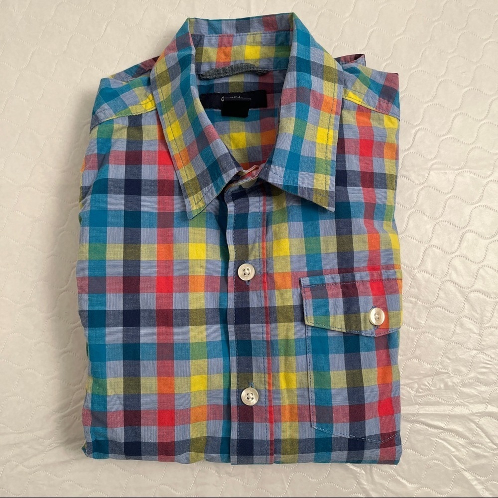 Gap multicolor checker long sleeve button down